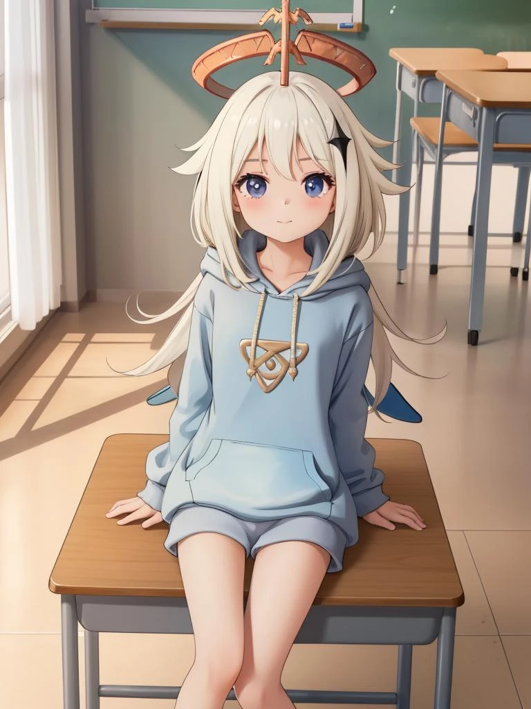 <lora:æ´¾è-000011:1>,paimeng girl,(hoodie:1.3),classroom,, masterpiece, best quality,