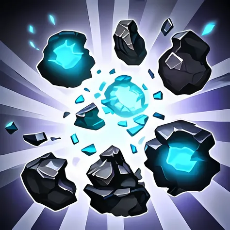 Awesome RPG icon of There are three stones in the center,arcane mana aura energy smokes,game asset trending on artstation