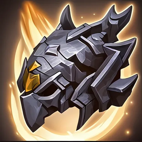 Awesome RPG icon of a Gorgeous helmet, magic mana voltage energy smokes, game asset trending on artstation