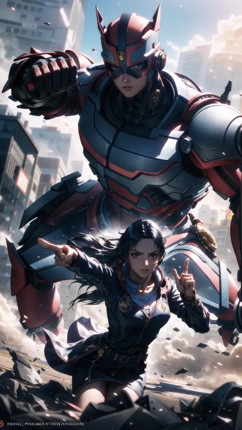 <lora:Stand:1> stand \(jojo\), person behind, 2girls, pointing at viewer, serious, BREAK, masterpiece, best quality, extremely detailed, highly quality, 4k, sharp focus, professional, sharp focus, award winning, cinematic lighting, octane render, unreal engine, volumetrics dtx, Wallpaper,