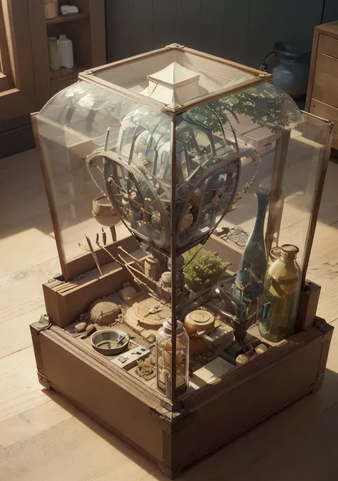 (realistic:1.2), (intricate:1.3),analog style, Dappled Light, (film grain), (warm hue, warm tone:1.2), close up, cinematic light, sidelighting, ultra high res, best shadow, RAW,
(ant) , (KnollingCaseQuiron style), glass case, display case, 
<lora:quiron_KnollingCase_v1_lora:0.67>