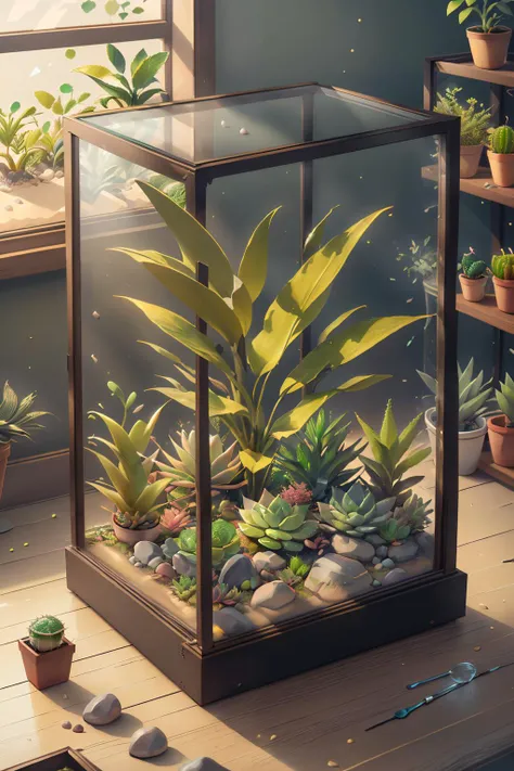 realistic, photorealism, photorealistic, reflections, refractions, octane render, (miniature cacti garden with succulents, pebbles:1.1), inside (KnollingCaseQuiron style), glass case, display case,
<lora:quiron_KnollingCase_v1_lora:0.97>