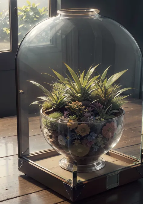 (best quality:1.15), (masterpiece:1.17), (detailed:1.15), (realistic:1.2), (intricate:1.3),analog style, Dappled Light, (film grain), (warm hue, warm tone:1.2), close up, cinematic light, sidelighting, ultra high res, best shadow, RAW,
(temperate mountain) , (KnollingCaseQuiron style), glass case, display case, (KnollingCase:1.4), no humans, scenery, still life, mirror, bowl
<lora:quiron_KnollingCase_v1_lora:0.77>