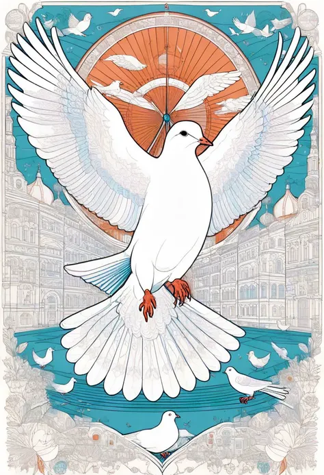 flying white dove