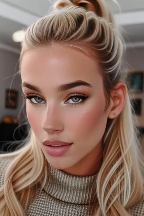 <lora:rachelV2:0.755>Best Quality, Masterpiece, Photorealistic, absurdres, medium profile photo of a beautiful blonde, sksrachel, blonde hair in a high pony, bokeh, blurry background, ((high detailed skin, 8k uhd, dslr, high quality, film grain, Fujifilm XT3, HD, Sharp focus))