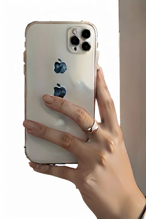 one hand Holding phone, iphone selfie,