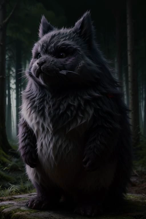 Create a vivid scene of a real-life, photorealistic fluffy Totoro emerging from a mystical dark forest onto a rustic bus stop at night, with its fur tousled and a sense of enchantment in the air.
very detailed, hd, RAW photograph, masterpiece, top quality, best quality, official art,highest detailed, atmospheric lighting, cinematic composition, complex multiple subjects, 4k HDR, vibrant, highly detailed, Leica Q2 with Summilux 35mm f/1.2 ASPH, Ultra High Resolution, wallpaper, 8K, Rich texture details, hyper detailed, detailed eyes, detailed background, dramatic angle, epic composition, high quality , (8k, RAW photo, highest quality), hyperrealistic,