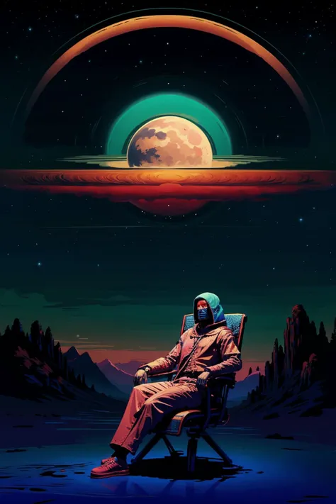 <lyco:p1ld31:1.2> sitting in a chair, watching a p1ld3 style universe