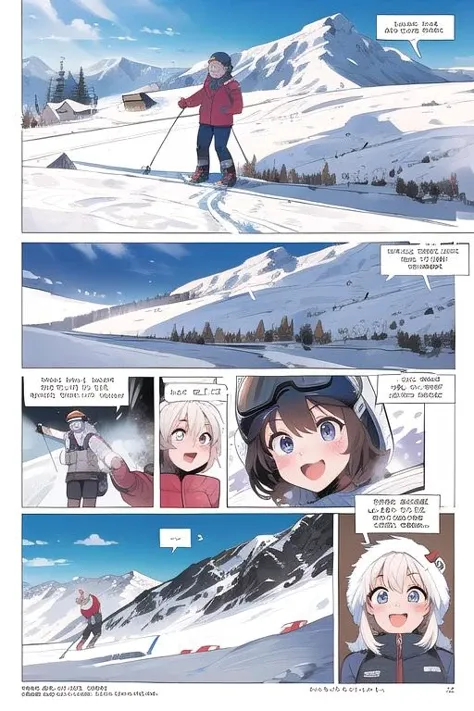 ultra detail,best quality,masterpiece, comicstyle,girl,ski,winter,mountain,lift, <lora:ekho:0.8>,speech bubble,smile,skiwear