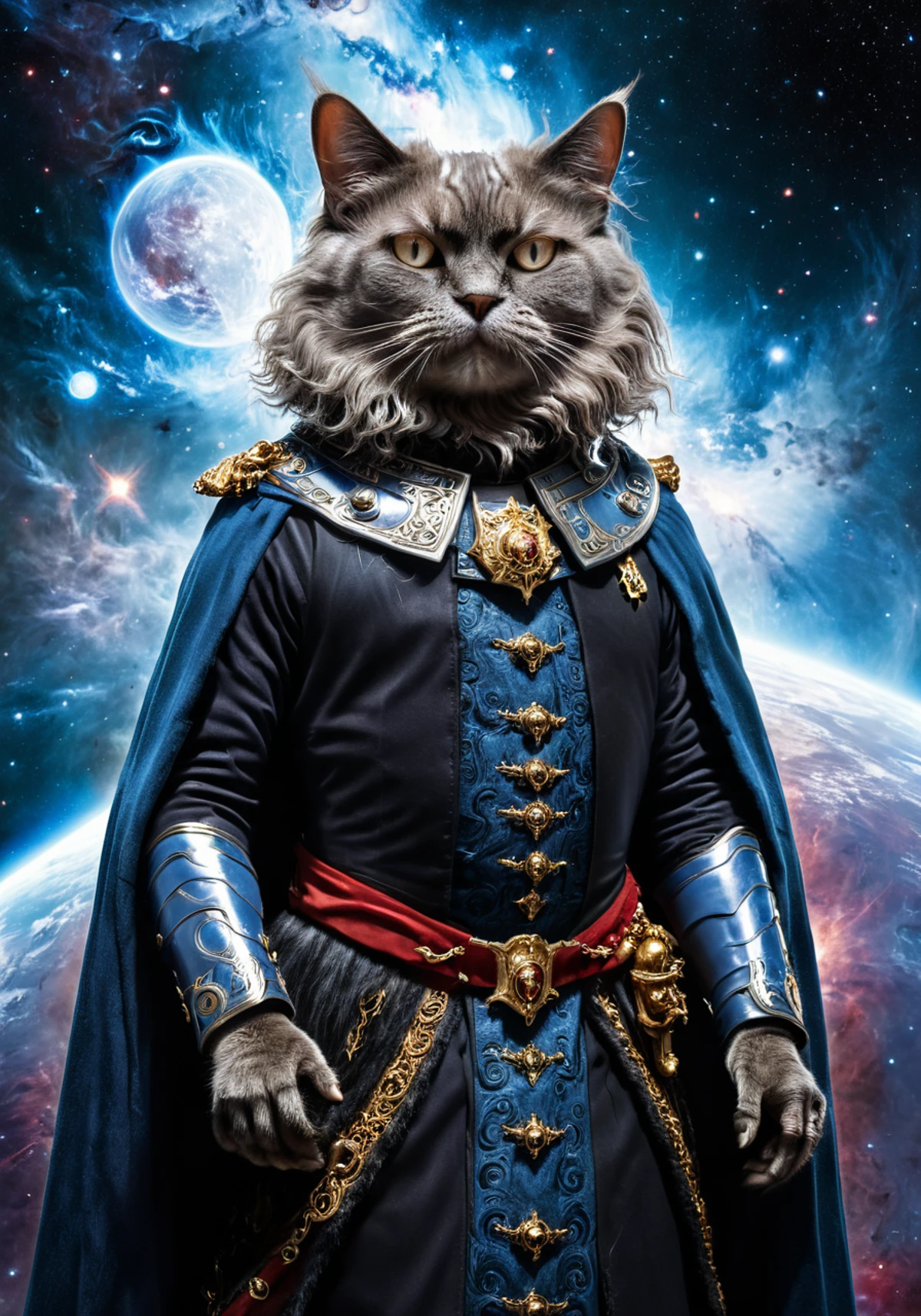the most regal cat in the universe, galactic emperor of chaos and plasma, immense pathos, haughtiness, commanding mortals, Dark art, biblical scale, surreal violence, high budget IMAX blockbuster epic <lora:xl_more_art-full_v1:1> <lora:LLBretonXL:1> llbreton <lora:Stefan_Gesell_style_m:0.5> 5GPstyle