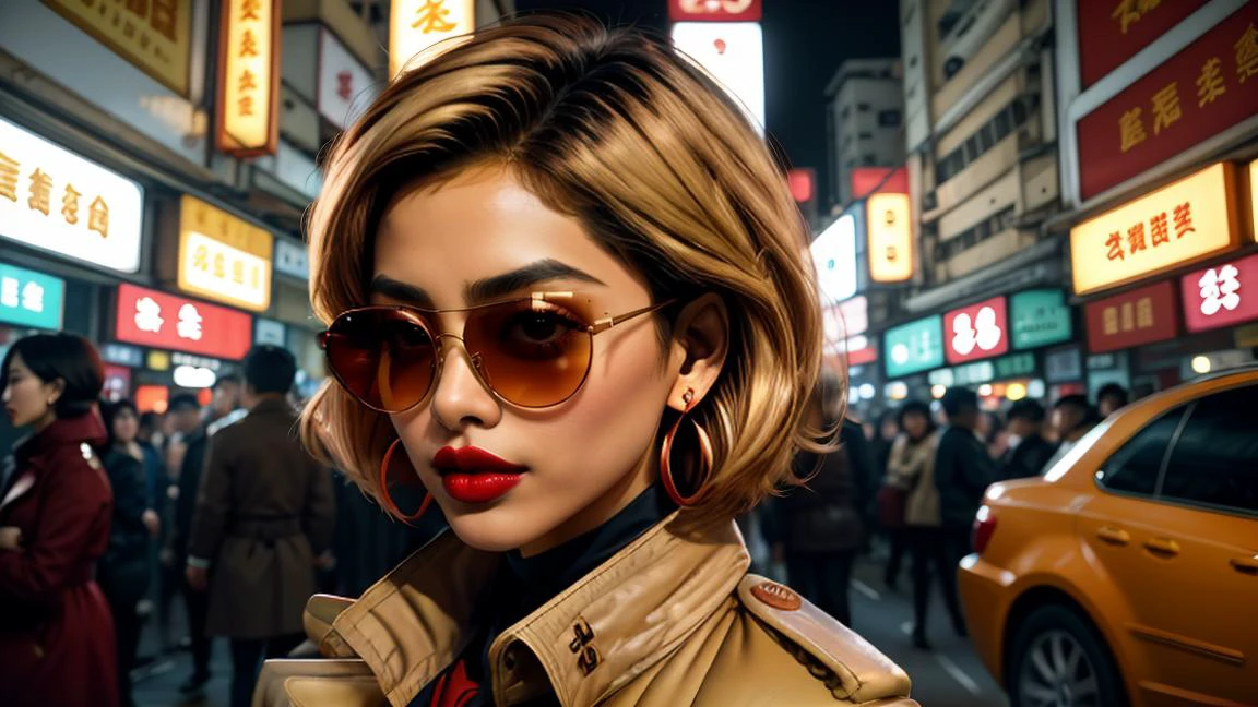 color photo, 1girl, portrait, upper body, PriBlle <lora:PriyaBelle_v2:1>, short wavy blonde hair, tan trenchcoat, sunglasses, red lipstick, earrings,
Hong Kong, night, extremely crowded,
8k, uhd, highly detailed, masterpiece, shot by Christopher Doyle on Canon AE-1, Fujifilm Fujicolor 200, Chungking Express homage, rule of thirds,
lonely, sad, disconnected
<lora:XenoDetailer_v3:0.3> <lora:wong kar wai:0.6>