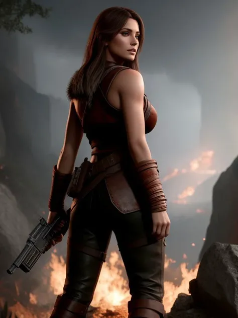 ((sfw)), (full body shot), UHD, 8k, Ultra Detailed, cinematic portrait, 
 [ Faye Dunaway | Ashley Greene ] , god of war game style,