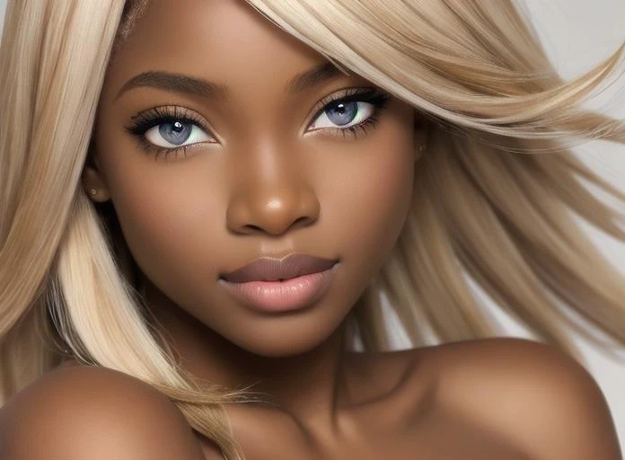 African Woman, Gray Eyes, blond hair, Almond Skin
[clearvae_v23.safetensors]