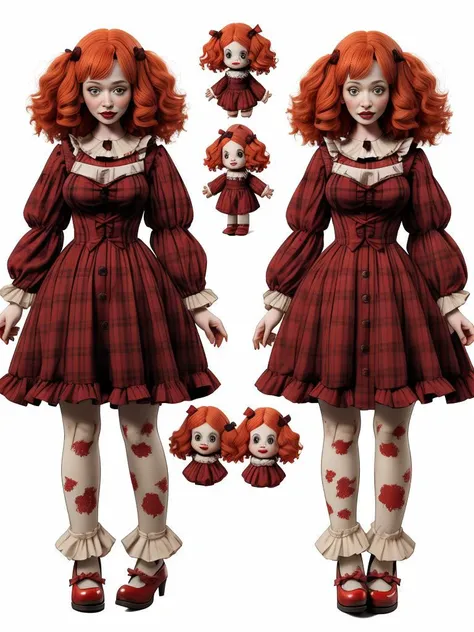 Christina Hendricks as Raggedy Ann, Stuffed Toy Doll,
<lora:CharacterDesign_Concept:0.8>
(CharacterSheet:1), (multiple views, full body, upper body, reference sheet:1), perfect face,