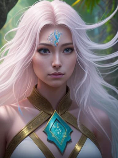 photo RAW, full color portrait, A beautiful female adventurer in Shambhala: A hidden paradise where enlightened beings live in perfect harmony , masterpiece, award winning photography, lighting, perfect composition, high detail, hyper realistic, even natural lighting, epic, pretty makeup, flowing hair,