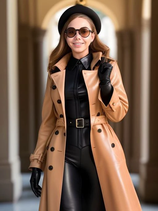 ((SFW)), kargrey wearing a trench coat, leather gloves, and aviator goggles, light smile, mind-expanding, triangular polgyonal