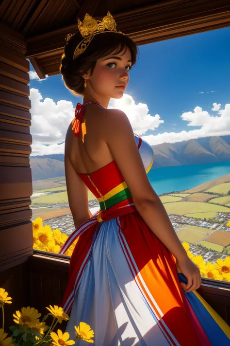 1girl, (stylized by ND Stevenson:0.8) and (Zinaida Serebriakova:1.2) and (Albrecht Anker:1.0) , comics art, artistic Renderman, (DayGlo yellow theme:0.7) , behance, landscape of a ([Bali|Queenstown]:1.3) from inside of a Argentina, it is very [Annoyed|Heavenly] and Caring, Masai flora with Nature, Bathed in shadows, Vivid, Sad, Demoscene, Direct light, F/1.8, Oversaturated, layered textures, Ribbons, Pixabay, UHD, close-up