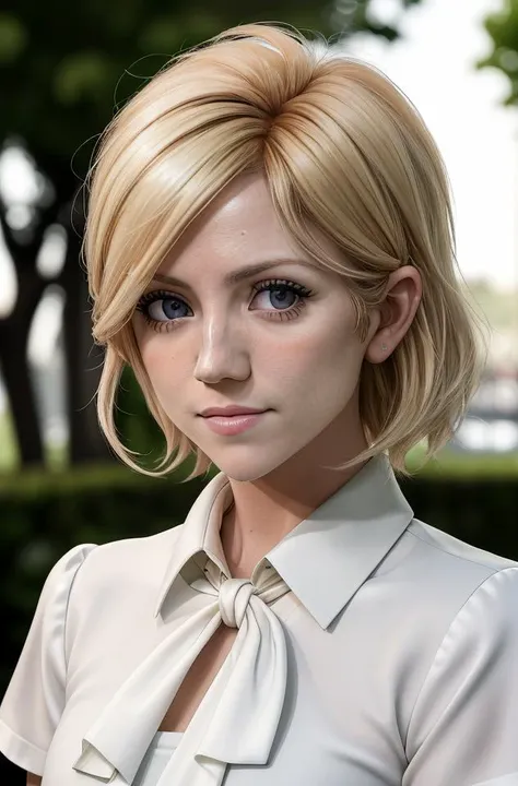 photograph of brittanySnow1, face and bust portrait, detailed blouse, nuncore, best quality, absurdres, by arny freytag
