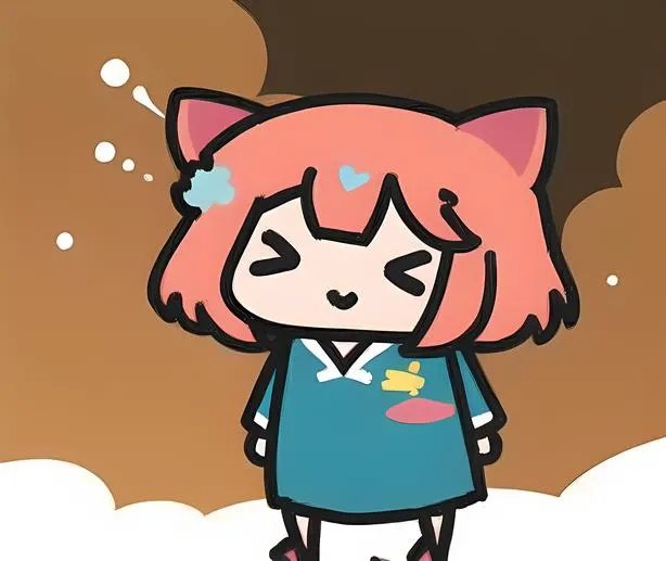 1 girl, smol, <lora:smol:1>, pink hair, cat ears, dumpling,