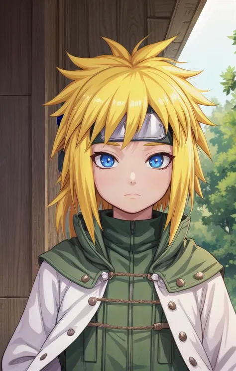 1 boy,more details in eyes,cute,looking at viewer, adorabel boy,cute face,details sky,handsome,young,juvenile,((masterpiece:1.4,best quality)),multiple details,eyeshadow,sfw, full shot,
<lora:minato-000006:0.7>, FOREHEAD PROTECTOR , yellow hair