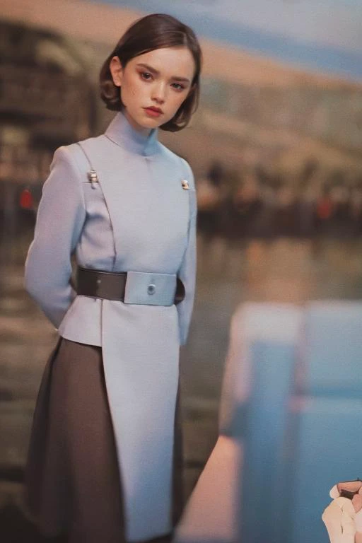 daisyridley_koh_, daisy_emb-, koh_daisyridley wearing a (white imperialofficer uniform:1.4, sks woman
petite, focus, 1girl, , outdoors, vivid hair, (looking at viewer:0.5), sweat , full body, micro skirt,
short hair,
lightsabre,
star wars, stars, galaxy,
, brown hair, bangs,
ankymoore, ( illustration:1.4),
((shortstack:1.5)), (skindentation:1.5)
, ,ankymoore, posing,
flat breast, flat chest, straight hair, looking at viewer, (masterpiece), (best quality:1.2), absurdres, intricate details, , <lora:ankymoore:0.42>
(masterpiece, best quality), intricate details, ((blushing)), (tight gap:1.2), bare tights,
<lora:ImpofficerV2:0.68> <lora:sithoutfitV2:0.56> <lyco:locon_daisy_v1_from_v1_64_32:1.0>