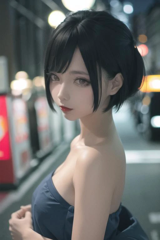 best quality, 8k,raw photo, ultra realistic, masterpiece:1.2,professional light, F1.8,(colorful),blue-orange hue,
1girl, red lips,
looking at viewer, highlight on face,
city, night,tokyo street,
<lora:no206Girl_v10:0.8>