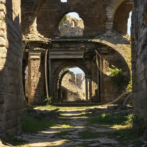 cinematic scenery old city ruins