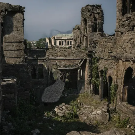 cinematic scenery old city ruins