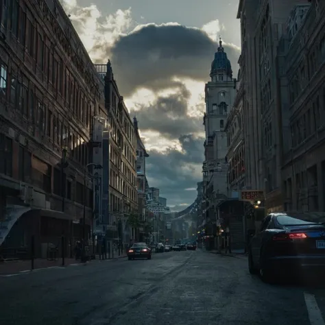 cinematic scenery city street