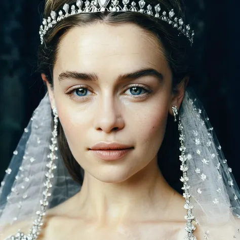 (Skin texture),High qualitycloseup face portrait photo, analog, film grain, actress dressed as a medieval queen with a delicate diamond tiara,regal, ,emxclrke,  <lora:emclarke_juggerX_xl_2_st_wocap-emxclrke-000025:1>