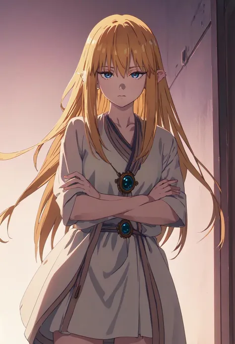 (safe:1.10), best quality, masterpiece, highres, solo, (serie_sousounofrieren:1.10), crossed arms, cowboy shot, looking at viewer, anime_style, 30 <lora:serie_sousounofrieren:0.80>