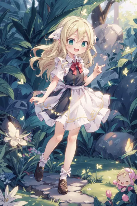 <lora:mavis-lora-nochekaiser:0.8> , mavis, maid attire, high resolution, cinematic light, best shadow, (shine), white pale skin, (blonde hair, long hair, head wings), (glowing eyes, green eyes), best quality, laughing and chatting, petite, short height, cute, masterpiece, (casual), high waist , (full body:1.3), (real picture, intricate details, depth of field), dynamic posture, (1girl,solo) , (magic circle), <lora:add_detail:0.8>, waves of wind, windspiral, gale wind, inner power,