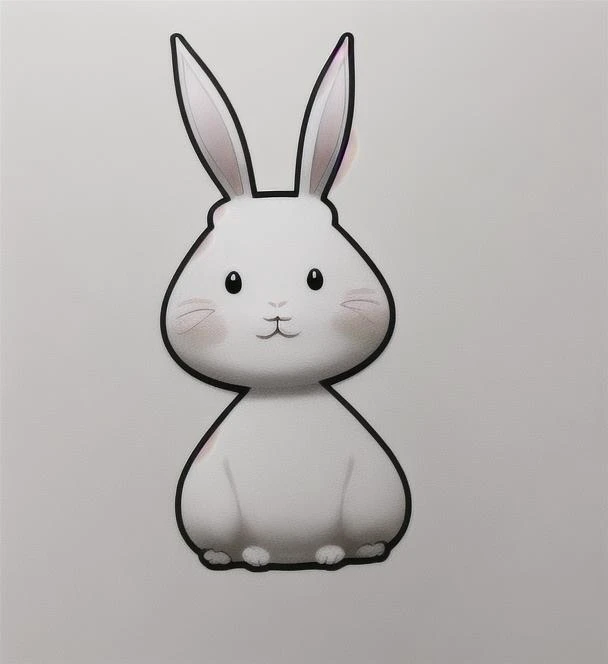 rabbit, 1 sticker , white complete background
