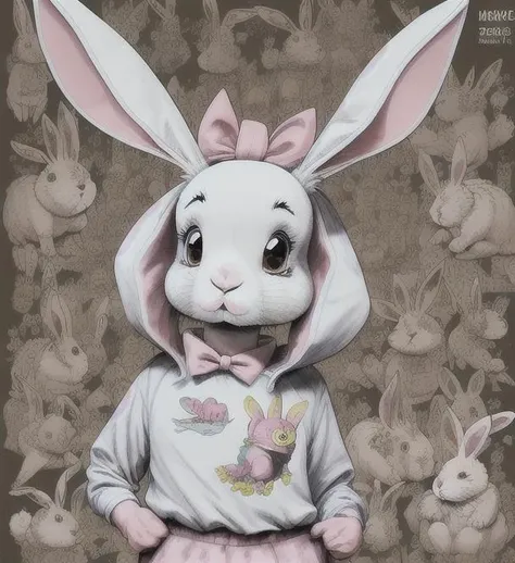 comic rabbit,  background