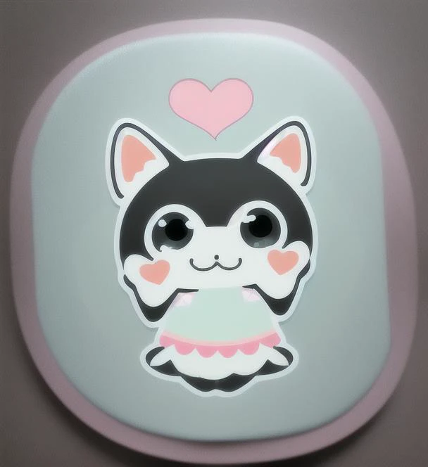 3D, cute, sticker, background