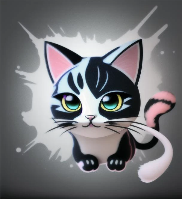 sticker cat 3d, background