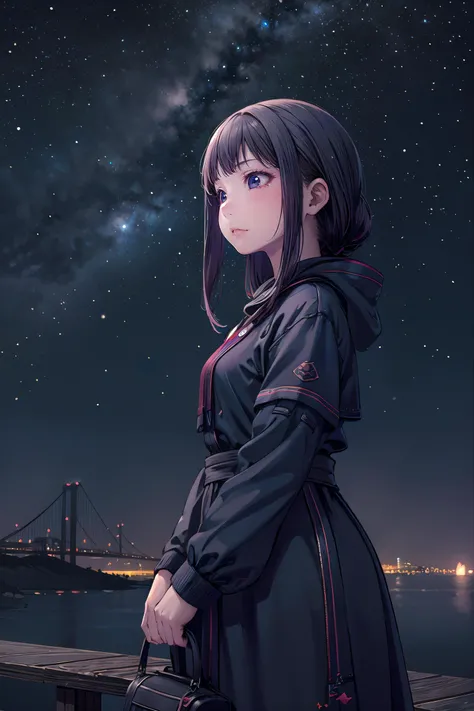 masterpiece, best quality, 1girl, <lora:LAS:1>,night sky,