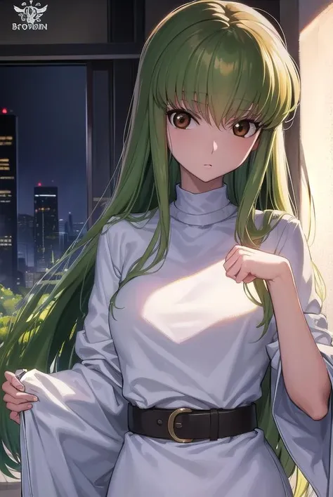codegeasscc, <lora:codegeasscc-lora-nochekaiser:1>,
cc, (brown eyes:1.5), green hair, long hair, straight hair,
BREAK straitjacket, (white straitjacket:1.5), wide sleeves, belt, black belt,
BREAK outdoors, city,
BREAK looking at viewer, (cowboy shot:1.5),
BREAK <lyco:GoodHands-beta2:1>, (masterpiece:1.2), best quality, high resolution, unity 8k wallpaper, (illustration:0.8), (beautiful detailed eyes:1.6), extremely detailed face, perfect lighting, extremely detailed CG, (perfect hands, perfect anatomy),