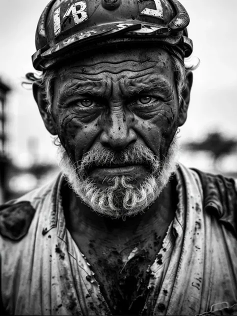 dirty construction worker, documentary photography, photojournalism, pulitzer prize winning essay, candid, black and white, bw,draganv2 <lora:draganv2-06:0.8>,
