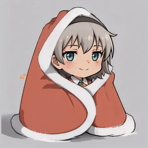 masterpiece, best quality, elie macdowell, hairband, tired, smile, long sleeves, cozyblanket, chibi, simple background <lora:cozyblanket-nvwls-v1-000006:1> <lora:elie-nvwls-v2-zero:1>