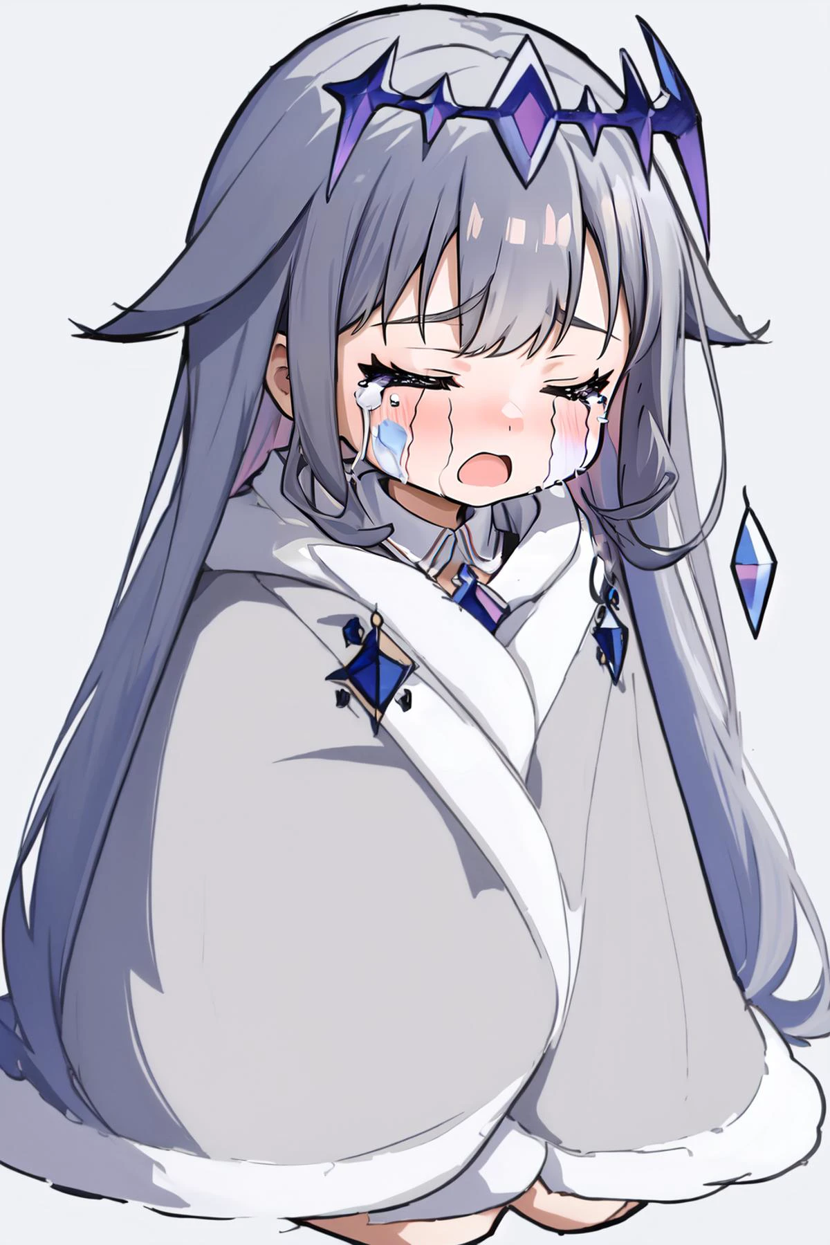 (masterpiece, best quality), intricate details,
1girl, <lora:Bijou-10 (LordOtakoV2):0.8> bijou, eyes closed,
<lora:cozyblanket-nvwls-v1:0.8> cozyblanket, chibi, simple background,
<lora:concept_streaming_tears_6r-000006:0.8> concept_streaming_tears_6r, crying, tears,