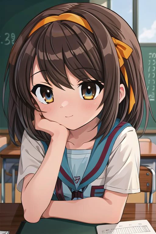 masterpiece,ultra detail,best quality,1girl, POVadoring <lora:POVadoring:0.6> ,shiny eyes,classroom,desk <lora:Haruhi Suzumiya - [The Melancholy of Haruhi Suzumiya] - Version 1:0.7>Haruhi Suzumiya