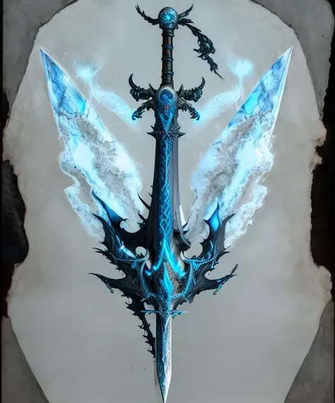 <lora:fantasysword-13:1> , fantasysword sword of ice magic, (realistic styled by karol bak : 1.4). complex ornate background, sharp focus, masterpiece, (RAW photo, fashion: 1.3), intricate and detailed.