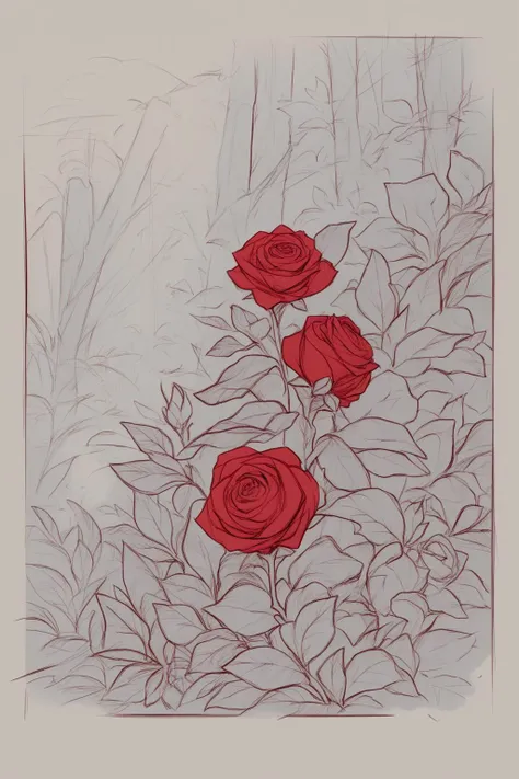 score_9, score_8_up, <lora:Potat-pencil_drawing_sketch_v1-USENEG:-0.6> pencil drawing, sketch, red rose bush, still life, no humans, nature, outdoors, vivid colors, red theme