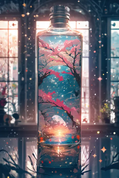 (masterpiece:1.2), best quality,PIXIV,World in a bottle,
Reflection, glowing,no human,scenery,background,
<lora:World in a bottle_20230812204052:1> <lora:midjourney_20230624181825:0.8>