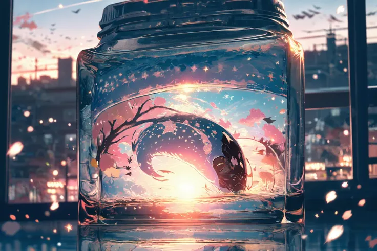 (masterpiece:1.2), best quality,PIXIV,World in a bottle,
Reflection, glowing,no human,scenery,background,snowing,Ice crystal snowflake,
<lora:World in a bottle_20230812204052:1> <lora:midjourney_20230624181825:0.8>