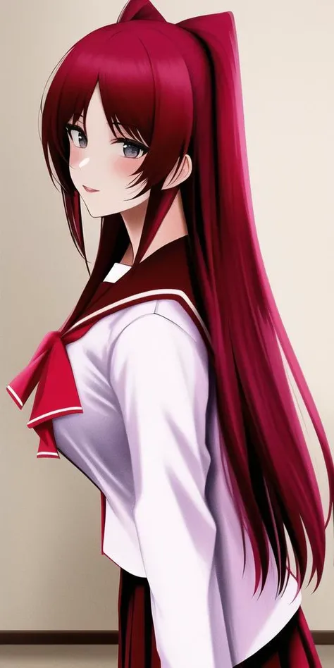 masterpiece, best_quality, highres, <lora:TamakiKousaka:0.75> TamakiKousaka, large_breasts, KaiyoSchoolUniform, red_hair, solo
