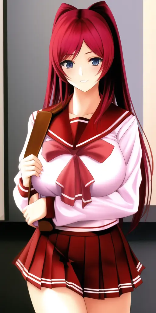 masterpiece, best_quality, highres, <lora:TamakiKousaka:0.75> TamakiKousaka, large_breasts, KaiyoSchoolUniform, red_hair, solo