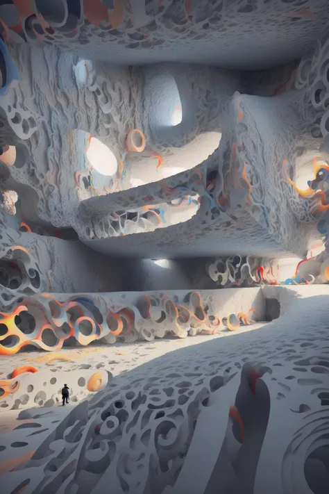 <lora:Mr_MC_S-ART_V1:1>,Mr_MC_S-ART_V1,Flowing curve,Flowing Space,insert,Three-dimensional sculpture,The ever-changing space,The light of God,(A circular space,The undulating ground),artist ,<lora:Mr_MC_indoorV1:0.35>,zaha,comic,(color:2),8K