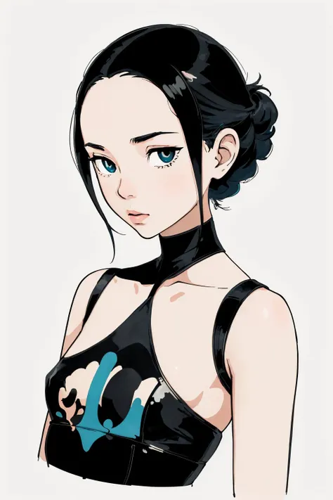 1 beautiful young woman
David Aja
high contrast,
flat color ink art
(masterpiece)